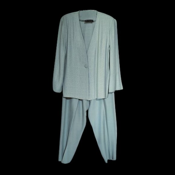 Vintage Locomotion Two-Piece Light Mint Green Pantsuit - Medium - Picture 1 of 12